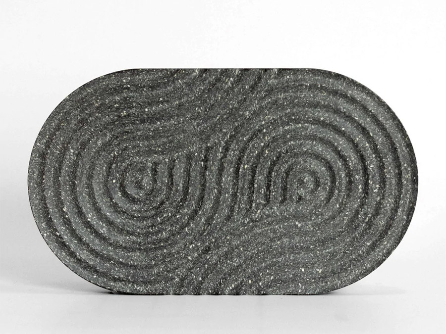 Seifenschale Zen in grau von  oben Seifenschale Zen in grau von oben