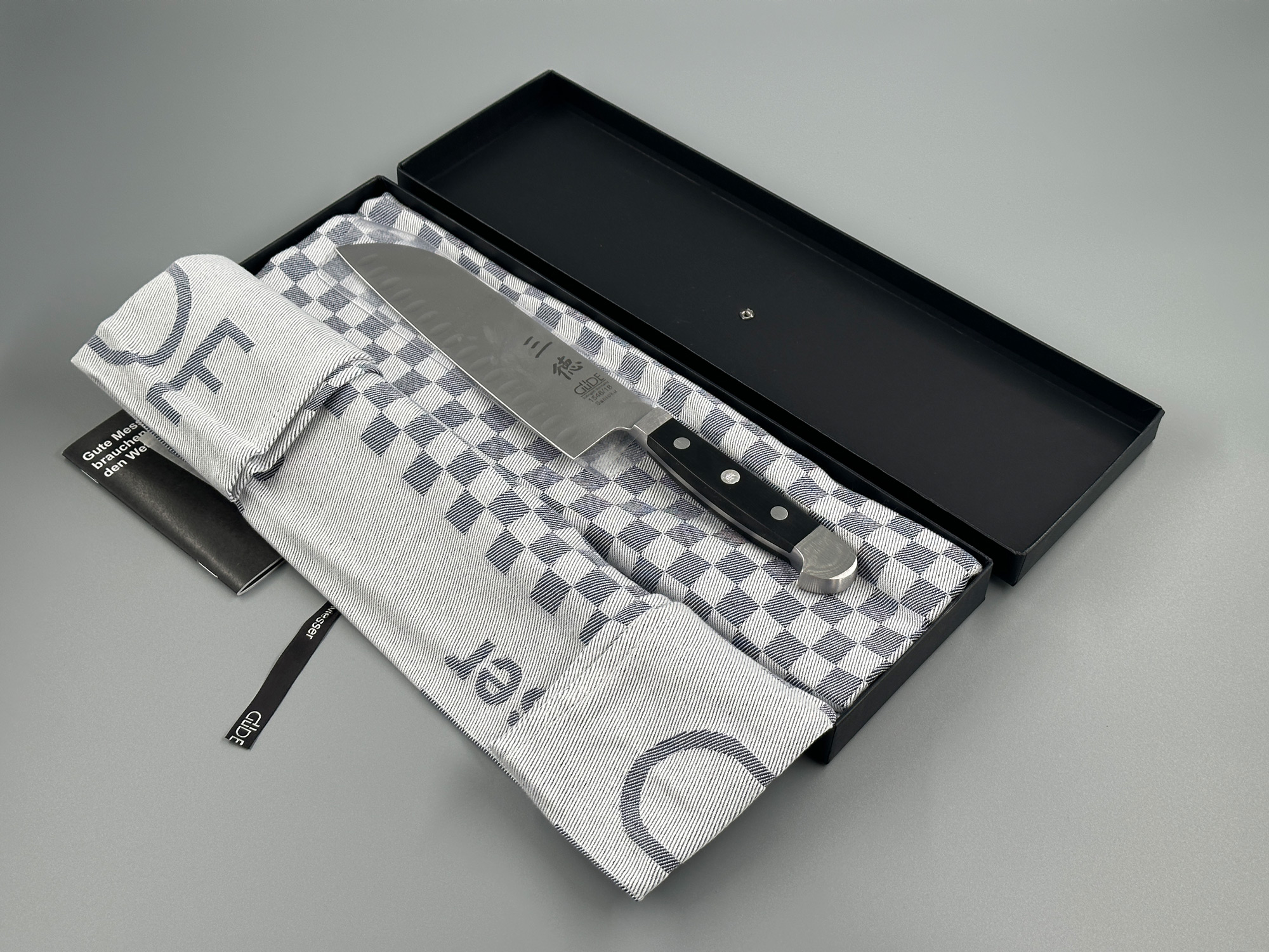 Alpha Santoku Messer 18 cm mit Kulle Geschenkverpackung