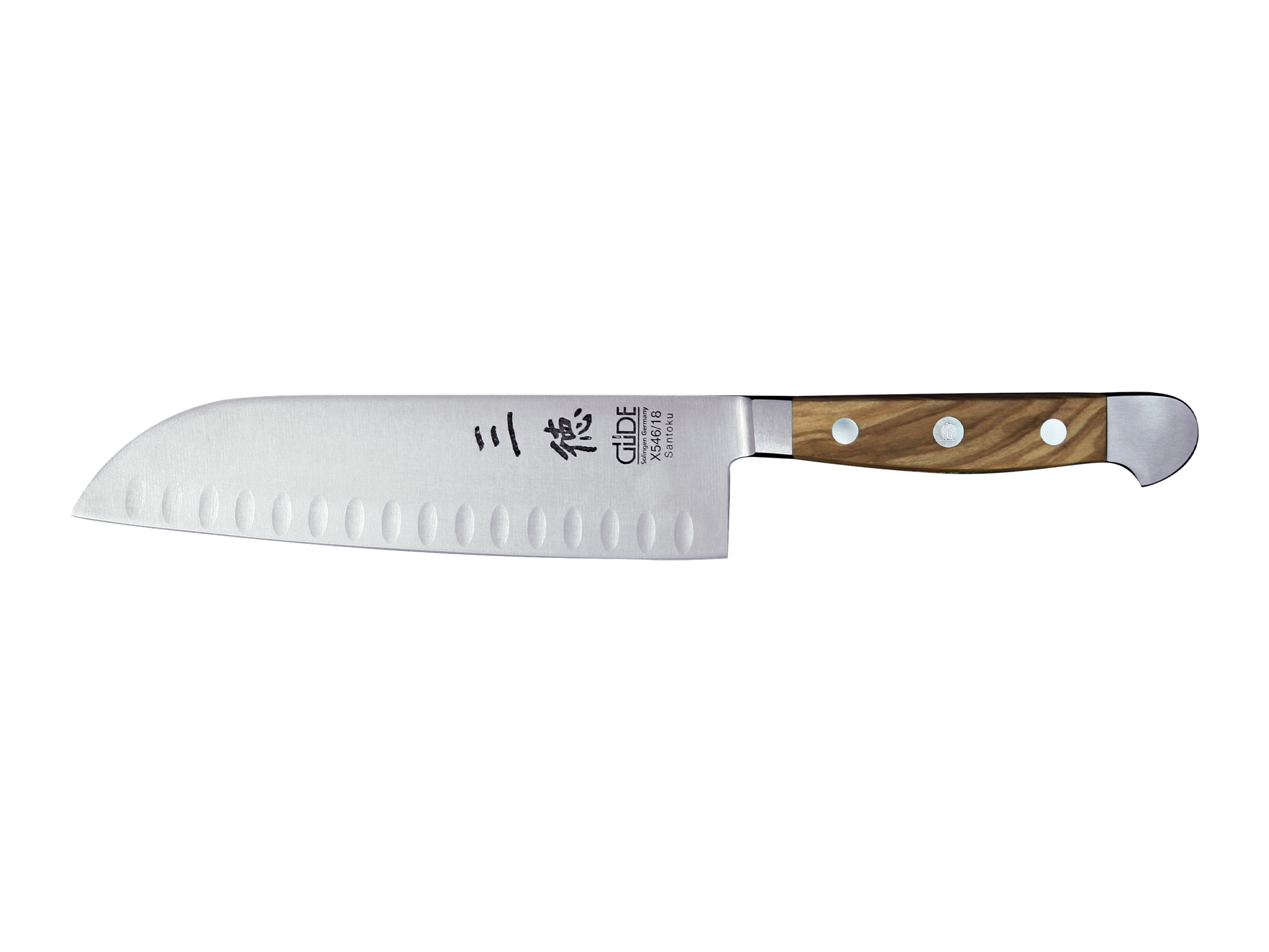 Alpha Olive Santoku Messer 18 cm mit Kulle Alpha Olive Santoku Messer 18 cm mit Kulle