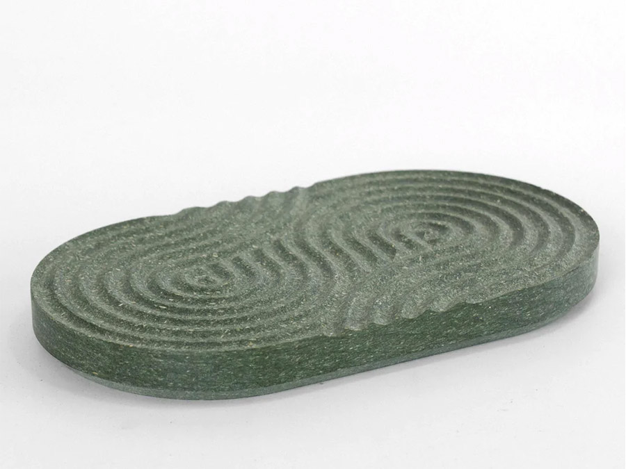 Seifenschale Zen in grün von schräg oben Seifenschale Zen in grün von schräg oben